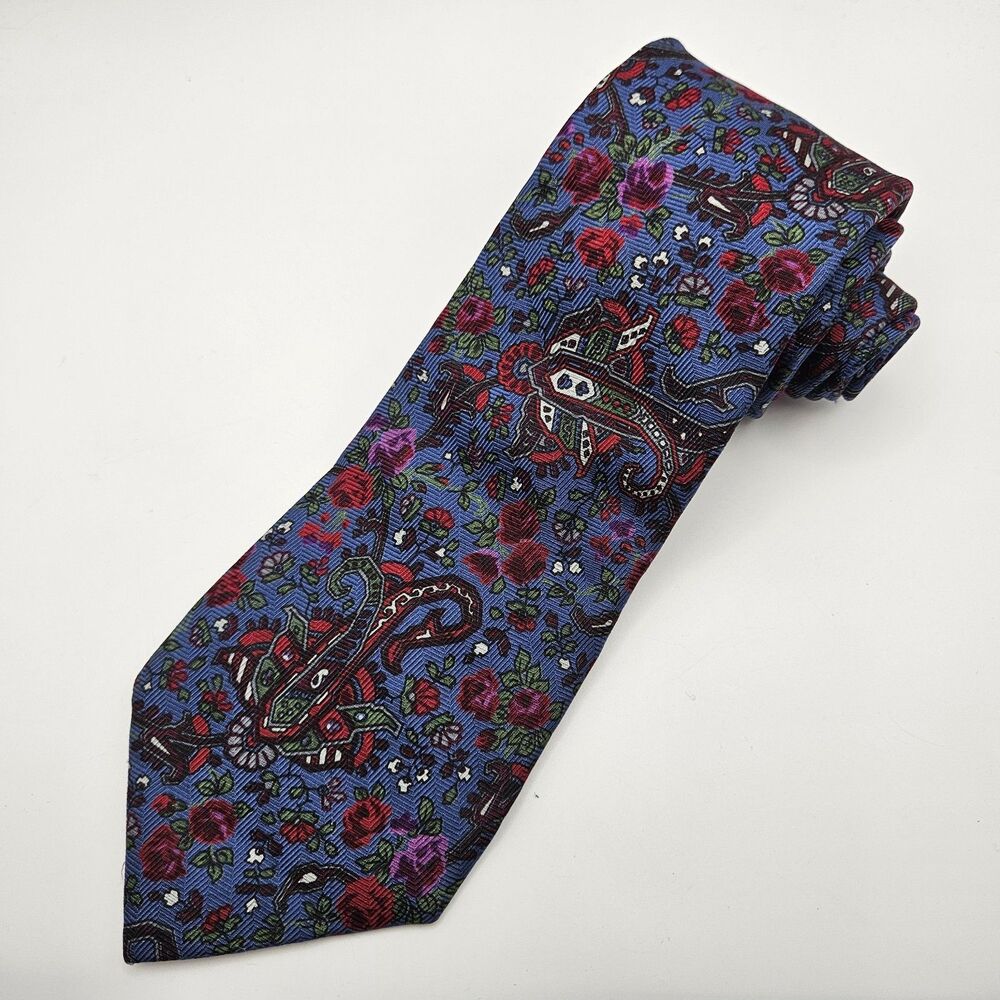 ETRO Milano Floral Paisley Print Designer Luxury Silk Necktie 57.5x3 3/8"